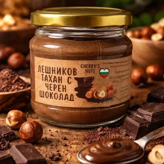 Лешников тахан с черен шоколад   300 гр.