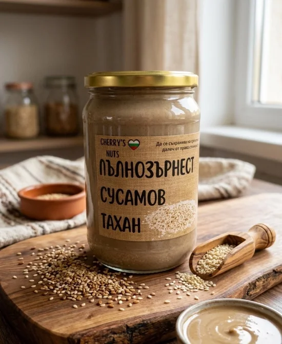 Тахани Пълнозърнест сусамов тахан - натурален продукт от 100% пълнозърнест сусам 700 гр.